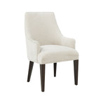 Upholstered Armchair with Ergonomic Backrest - Beige or Dark Gray