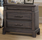 2 Drawer Nightstand with Pull-Out Tray - Mahogany