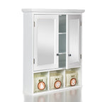 Bathroom Medicine Cabinet with Adjustable Shelves and Mirror - White