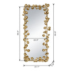 Full Length Floor Mirror with Gold Leaf Accents - Gold