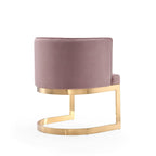 Aura Dining Chair with Brass Frame - Pink, Blue, or Beige