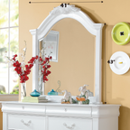 Estrella Vanity & Dresser Mirror with Beveled Edge - White