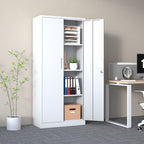 Heavy Metal Garage Storage Cabinet with Locking Doors - Black or White