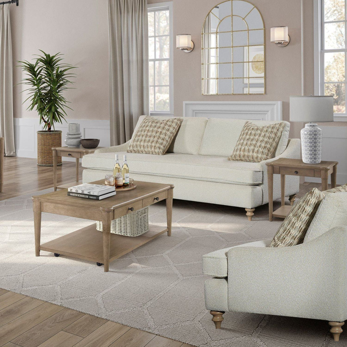 Off White Sofa Single with Reversible Cushion and 2 Pillows