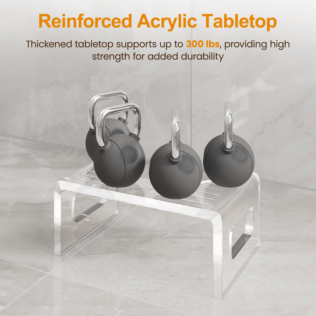7'' Tall Acrylic Toilet Stool with Non-Slip Design - Transparent