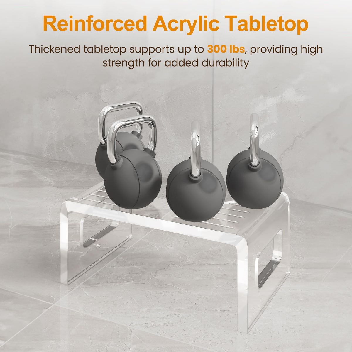 7'' Tall Acrylic Toilet Stool with Non-Slip Design - Transparent