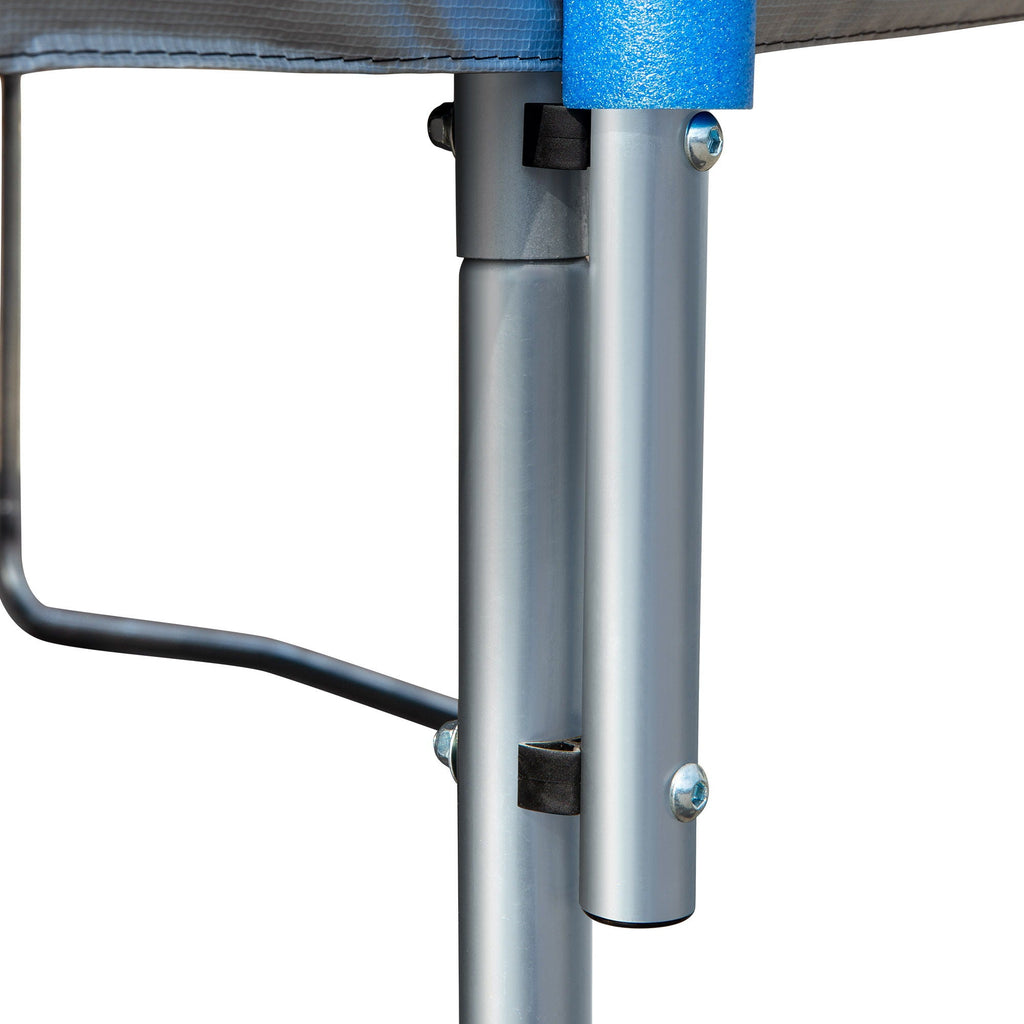 16ft Trampoline with Basketball Hoop and Double-Sided Cover - Blue