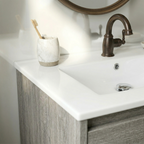 24" Ceramic Drop-In Bathroom Vessel Sink with Single Faucet Hole - White