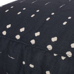 Fabric Square Pouf Ottoman with Polystyrene Beads - Dark Blue / White