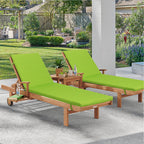 2 Piece Outdoor Chaise Lounge Chair Cushion Set With Pillow