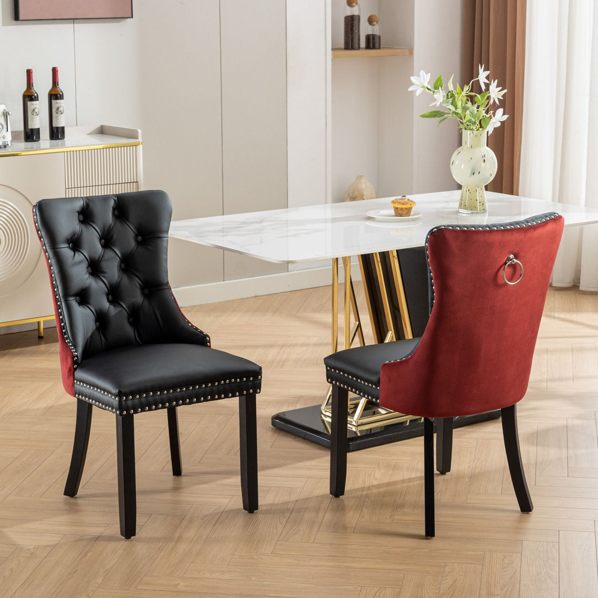 Nikki Modern Upholstered Dining Chair Set of 2