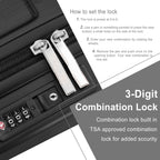 20-Inch Hardshell Carry-On Luggage with TSA Lock - Black