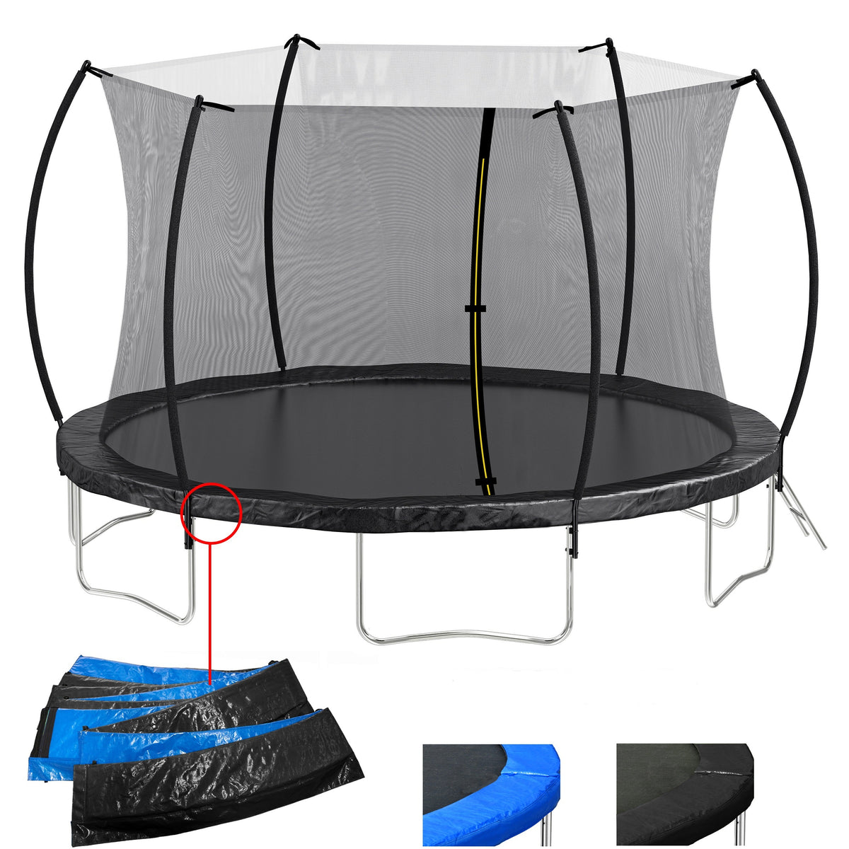 14FT Trampoline with Safety Enclosure Net – Steel Frame