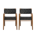 Modern Upholstered Dining Chair with Ergonomic Comfort - Black or Light Brown