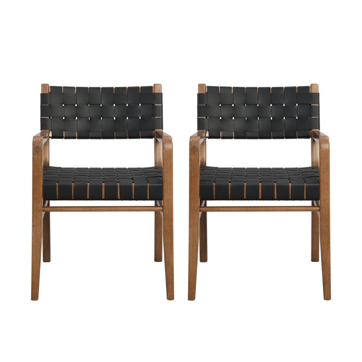 Modern Upholstered Dining Chair with Ergonomic Comfort - Black or Light Brown