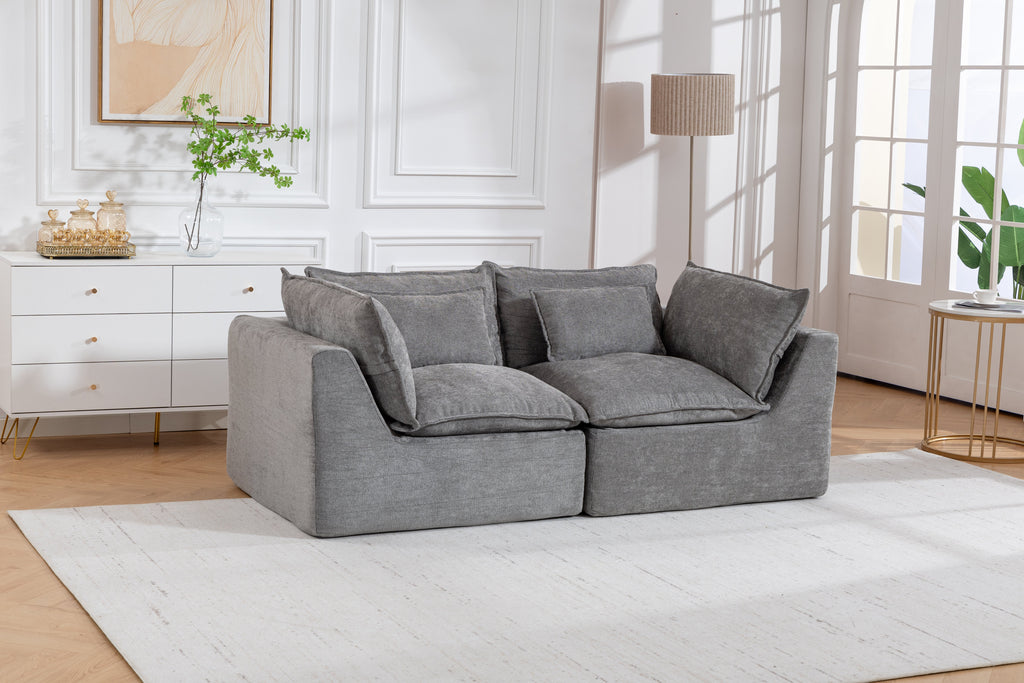 Cloud Couch Oversized Modular Sectional Sofa with Modular Design - Antique Grey