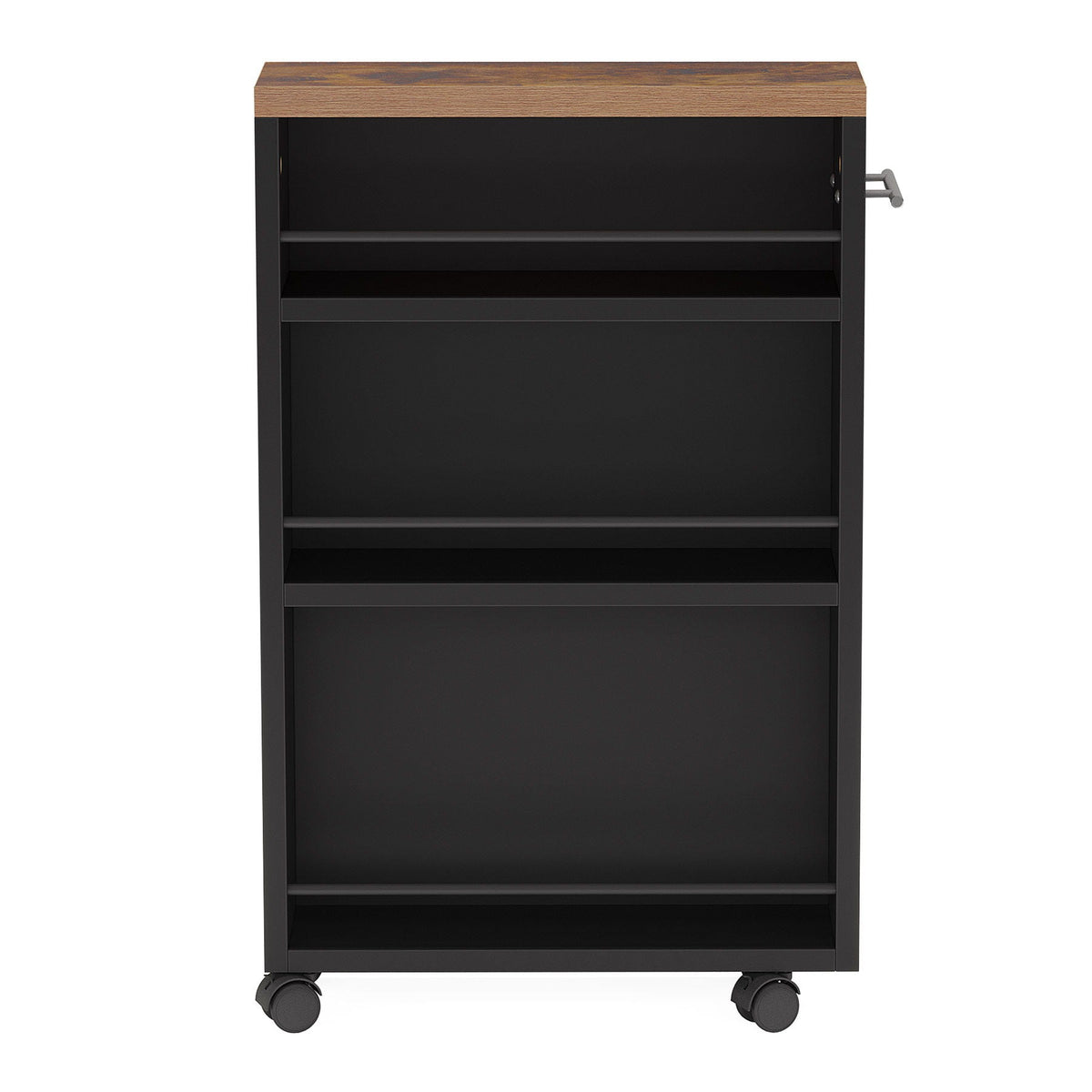 4 Tier Narrow Rolling Kitchen Slim Storage Cart with Locking Wheels – Black or White