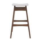 Mid Century Modern Bar Stool Set with Upholstered Seating - Beige or Dark Gray