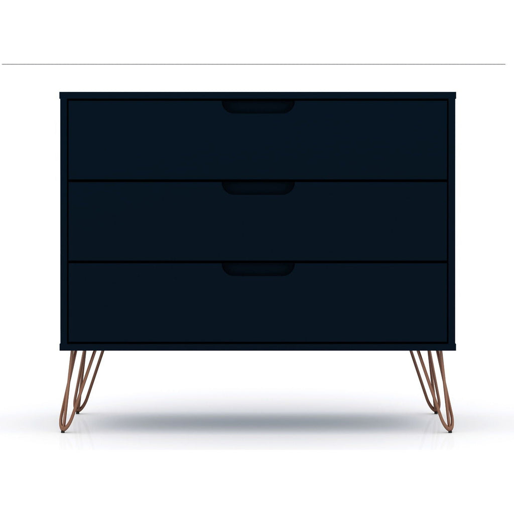 Rockefeller 3 Drawer Dresser with Splayed Legs - Multiple Colors