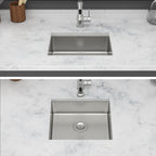 Modern Undermount Stainless Steel Kitchen Sink 16 Gauge, Deep Single Bowl - Gray