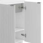 Laundry Cabinet with Stainless Steel Sink and Faucet - White