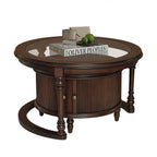 Modern Nesting Coffee Table Set with Glass Top - Dark Brown or Black