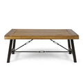 Teak Outdoor Coffee Table with Metal Frame - Natural Teak