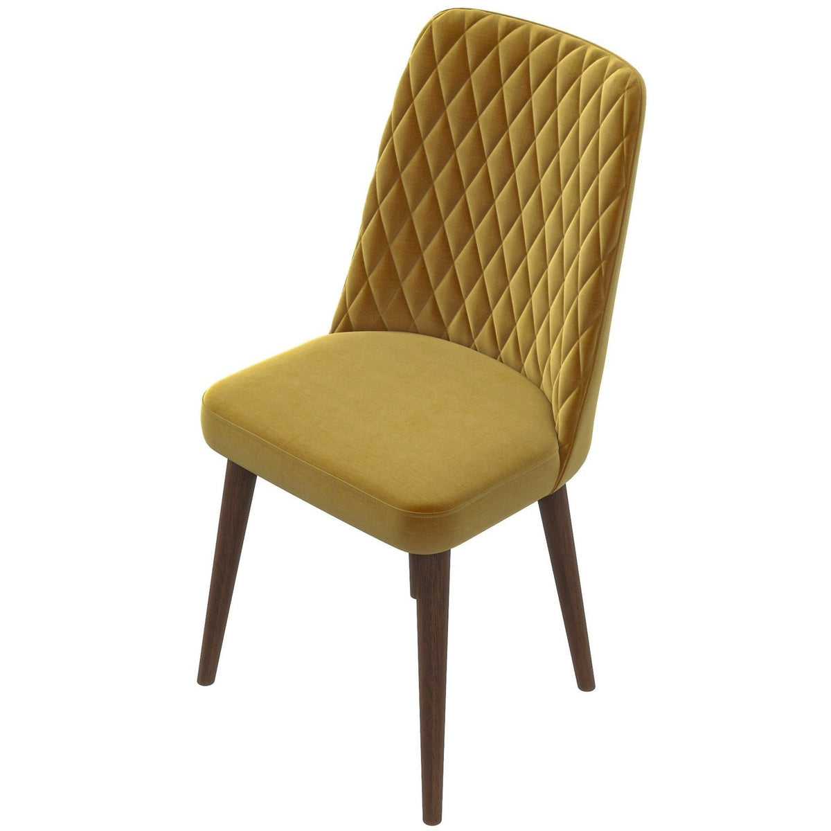 Mid-Century Modern Dining Chair Set of 2 with Upholstered Seat - Multiple Colors