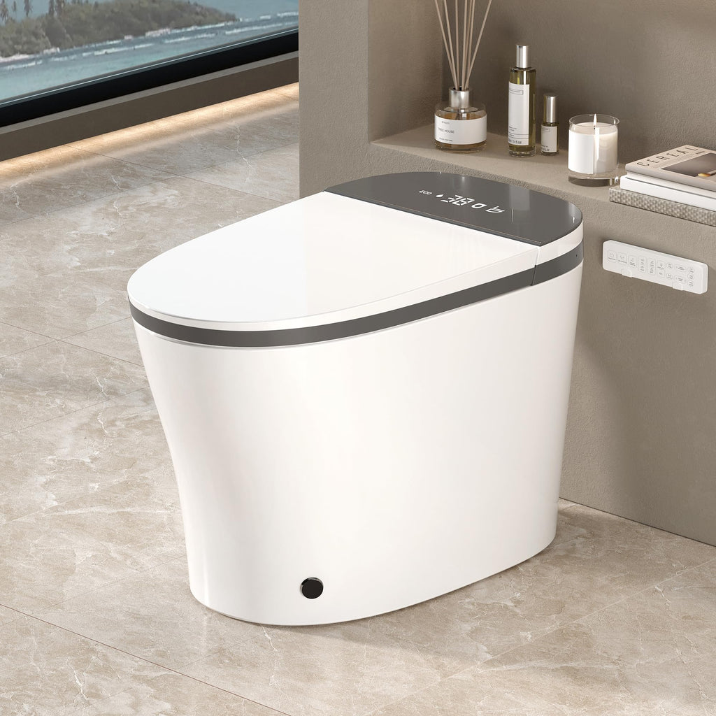 Smart Toilet with Built-In Bidet and Heated Seat - White
