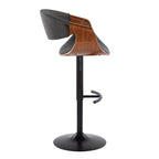 Mid Century Modern Adjustable Barstool Set with Swivel and T Footrest - Multiple Colors