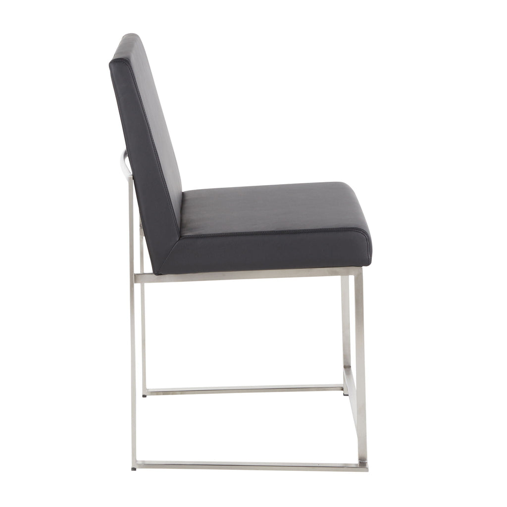 Fuji Contemporary High Back Dining Chair Set with Upholstered Seat - Multiple Colors