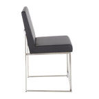 Fuji Contemporary High Back Dining Chair Set with Upholstered Seat - Multiple Colors