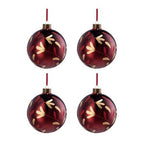 Red Glass Christmas Tree Ornaments with Elegant Finish - Sets Available