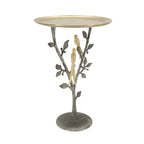 Metal Dual Bird Side Table with Round Tray - Gold