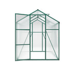 Polycarbonate Walk-In Greenhouse with Raised Base - Green