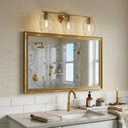 Luster 3 Lights Vanity With Clear Glass