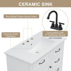 36" Bathroom Vanity with Sink and Soft Close Hinges - Dark Gray or White