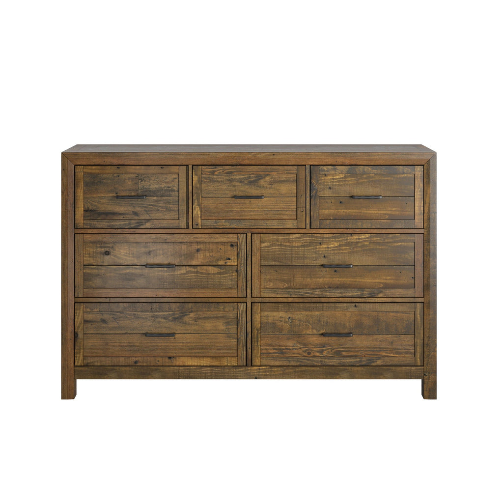 7 Drawer Dresser with Smooth-Glide Drawers - Brown