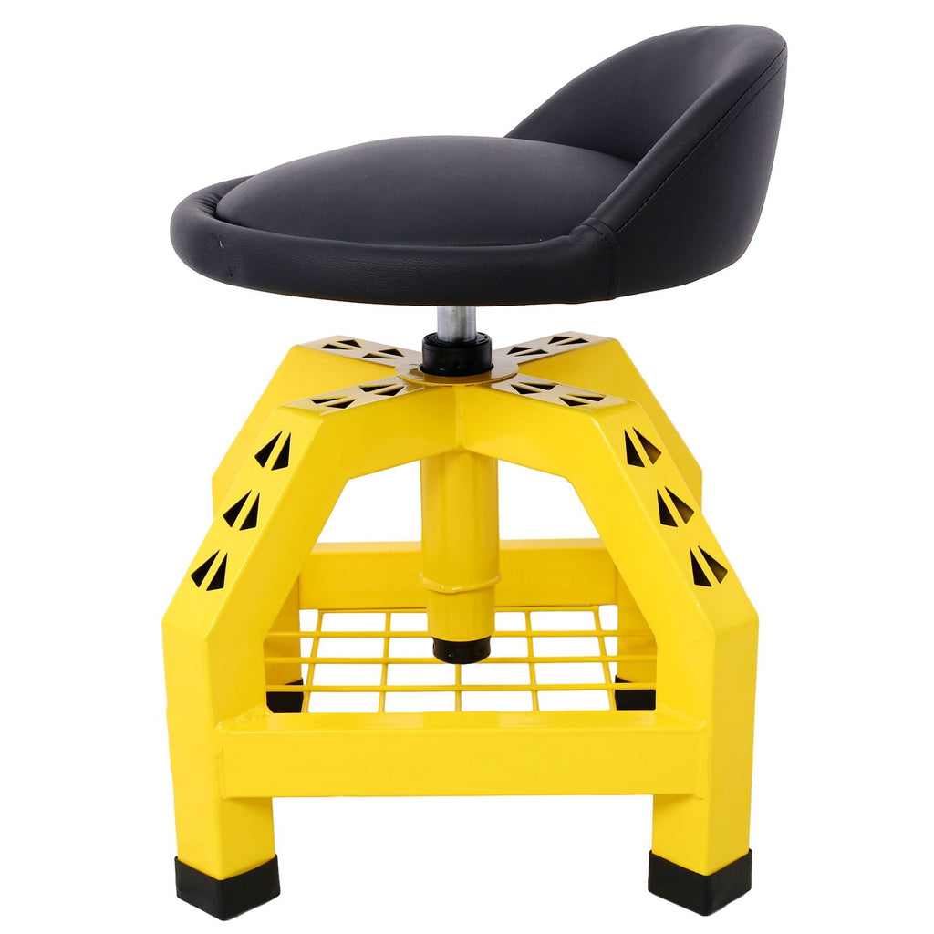 Pneumatic 360 Degree Swivel Creeper Stool with Adjustable Height - Red, Yellow, Green, Dark Gray