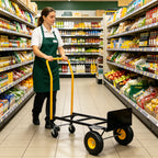 Dual Purpose Hand Truck Cart with Convertible Dolly Design - Black/Yellow