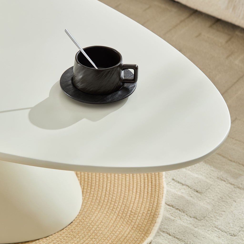 Lucky Stone Shaped Table with Sculptural Base – White, Black, or Gray