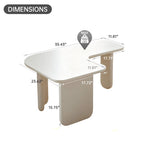 L-Shape Coffee Table with Modular Nesting Design - White or Dark Brown