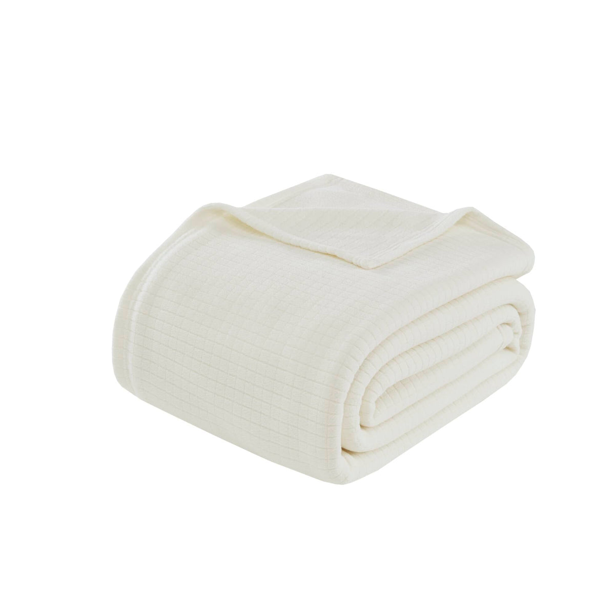 Ivory Microfleece Blanket Full/Queen with Soft Brushed Finish