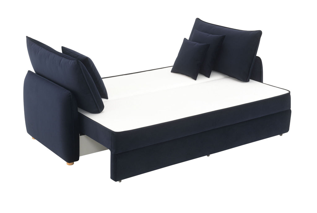 Irina Pull-Out Sleeper Sofa with Storage and Removable Cushions - Dark Gray or Blue