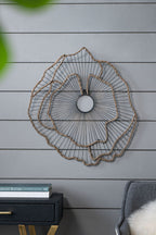 Metal Flowers Wall Decor Set of 3 - Gold