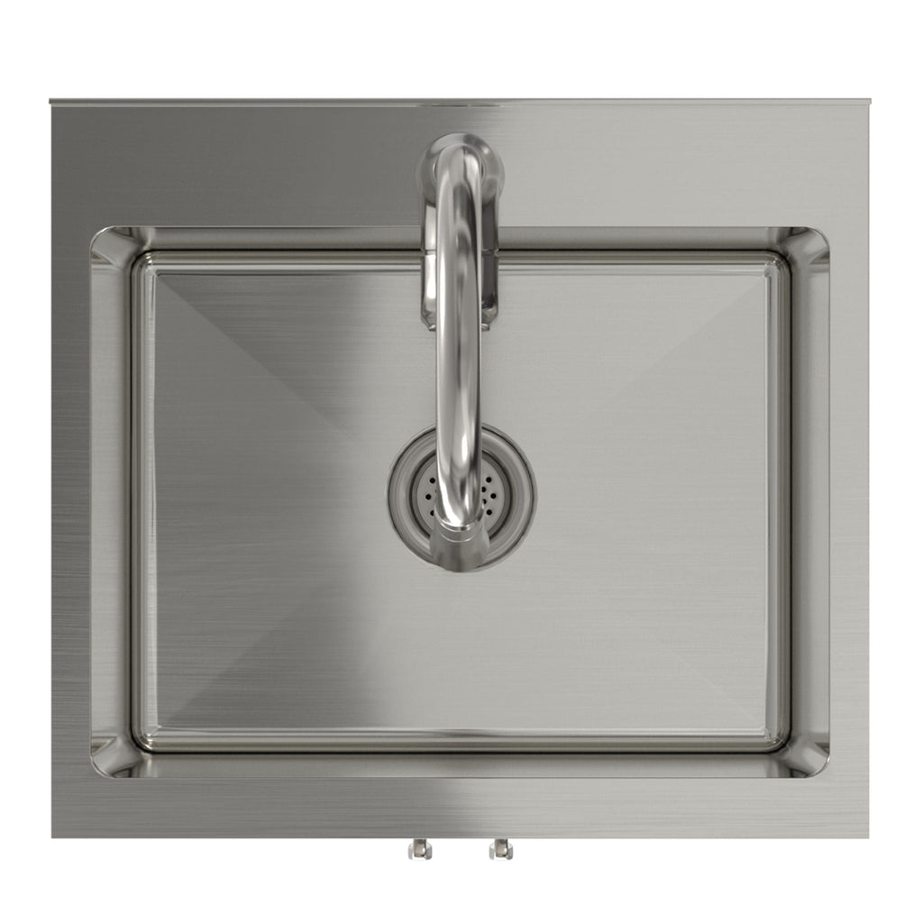 Deluxe Laundry Cabinet with Pull-Out Faucet and Stainless Steel Sink - White