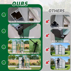 Polycarbonate Walk-In Greenhouse with Raised Base - Green