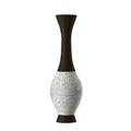 Tall Designer Floor Vase with Elegant 2 Tone - White or Dark Brown
