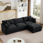 Modular Sectional Sofa with Movable Footrest - Chenille, 102 Inch L-Shaped Couch