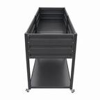 Dual Tier Elevated Metal Raised Garden Bed with Lockable Wheels & Lower Storage Shelf